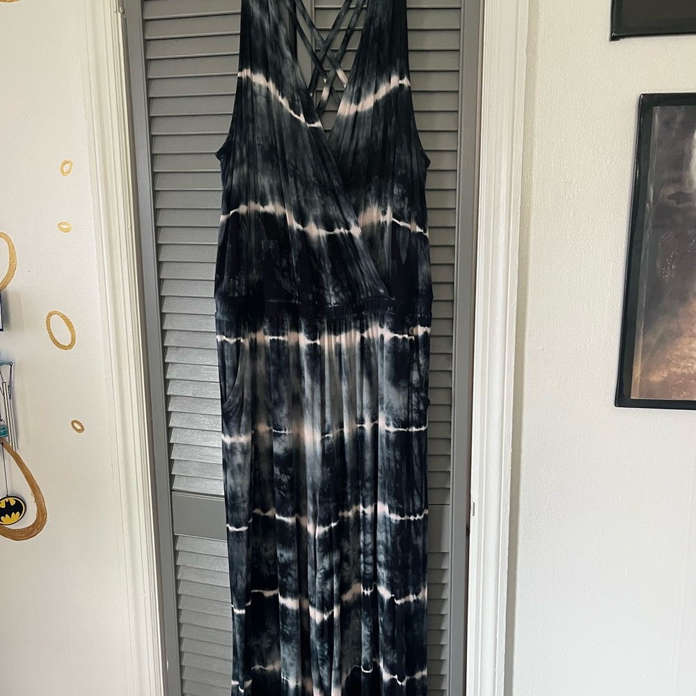 Elegant Black and White Tie-Dye romper